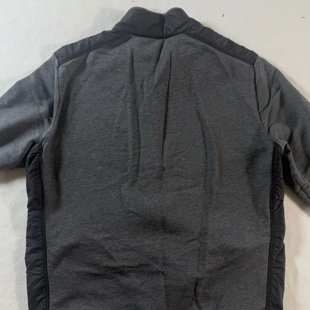 Hugo Boss Full Zip Jacket Mens L‎ Grey Black Mixed Media Quilted Regular Fit